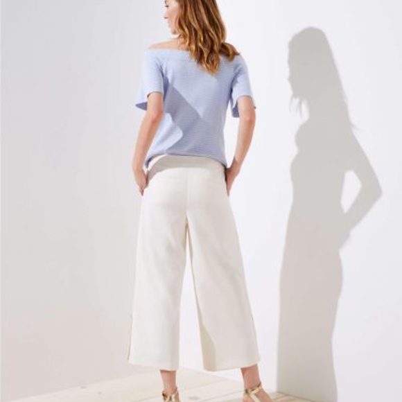 Loft Button Cuff Wide Leg Pants Size 4 - Picture 3 of 14